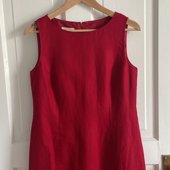 Talbots Petite Irish Linen Red Shift Dress Size 8 - Picture 4 of 10